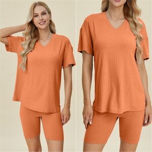 Ribbed Harmony Set - Tangerine